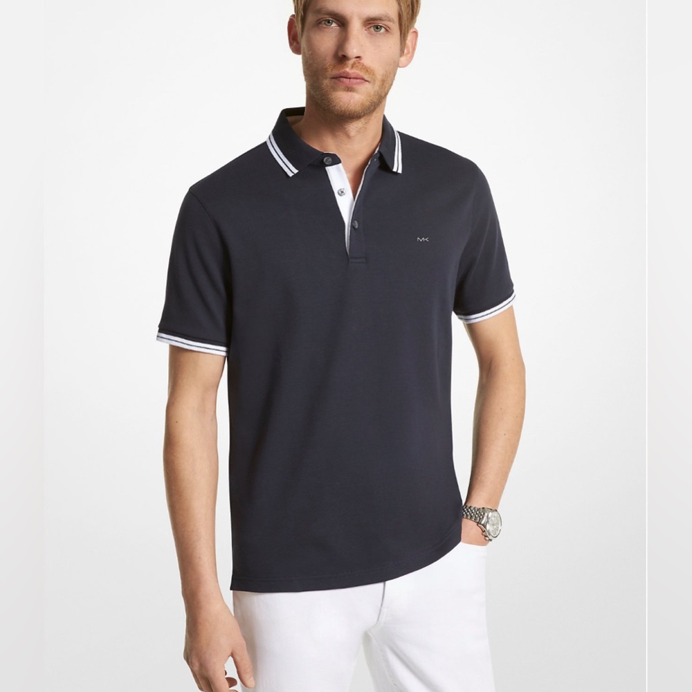 Michael Kors Midnight Blue Greenwich Polo Collar Shirt Preppy Golf, Men’s 2X